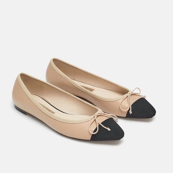 two tone ballet flats